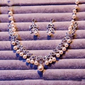 Mode cristal perle mariée boucle d'oreille Neacklace Accessoreis mariée mariage mariée bijoux accessoires fête décoration 3627951