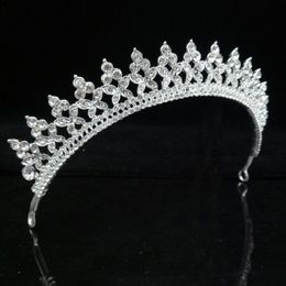 Tiara nupcial de boda de cristal a la moda, corona para mujeres, niños, niñas, fiesta, graduación, diadema, adornos para el cabello, accesorios de joyería para el cabello de novia J0121