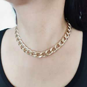 Fashion Cuban Link Chain Choker ketting voor vrouwen Y2K Aesthetic Gold Silver Curb Chains kettingen Hip Hop Punk Rock Grunge Party Sieraden Accessoires Groothandel