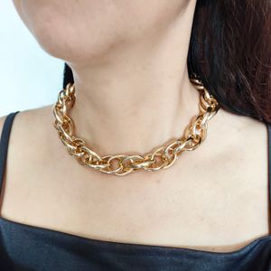 Fashion Cuban Link Chain Necklace Choker voor vrouwen Y2K Aesthetic Gold Silver Curb Chains kettingen Hip Hop Punk Grunge Birthday juwelen Accessoires Geschenken Groothandel