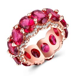 Mode Zirkonia Rose Goud Kleur CZ Paars Blauw Rood Groen Kristal Ringen Voor Vrouwen Meisjes Moeder Gift Drop Jewelry24182457800051