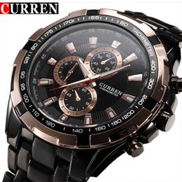 Mode Curren Luxe Merk Man quartz volledig roestvrij stalen Horloge Casual Militaire Sport Mannen Jurk Horloge Gentleman 2017 Nieuwe LY191213