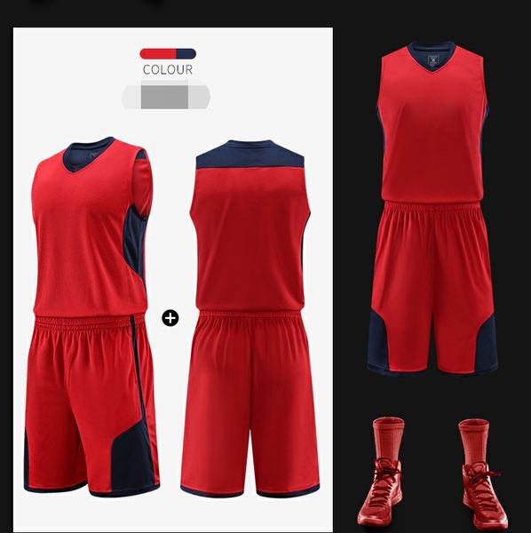 costume de basket-ball de mode Costume de sport collégial costume adulte nom personnalisé et numéro de basket-ball et shorts commerciaux en gros