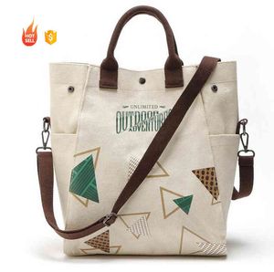 Sac en toile personnalisé à la mode, fourre-tout personnalisé de 12oz, sac de shopping en toile de coton