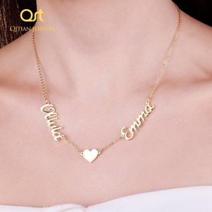 Moda Nombres personalizados Símbolo Collar collar de acero inoxidable Declaración de colección personalizada para mujeres Joyería de oro Q1113 266E