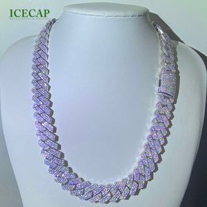 Mode Custom Necklace S Sterling Sier Cuban Link D VVS1 Diamond Moissaite Chain voor mannen en vrouwen