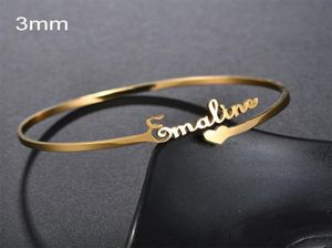 Bracelet personnalisé avec nom en acier inoxydable, plaqué or, lettres personnalisées, bijoux pour femmes, 16078335589825