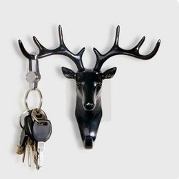 Gancho de asta bonito a la moda, colgador de llaves con cabeza de ciervo, adorno decorativo para pared de salón, accesorios de decoración para el hogar 240113