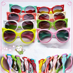 Lunettes de soleil œil de chat mignonnes à la mode, lunettes de soleil de protection pour enfants, pour filles et garçons, accessoires de plage en plein air Eyewea258j