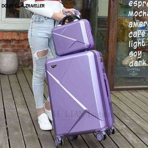 Mode schattige vrouwelijke inch rollende bagage spinner wielen koffer draagt ​​reistassen trolley set case J220708 J220708