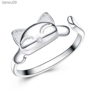 Mode Leuke Vos Ringen Mooie Animal Funny Party Vinger Ringen voor Vrouwen 925 Sterling Zilveren Sieraden Snelle Verzending L230704