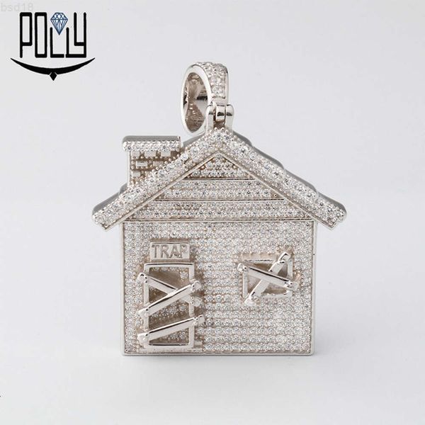 Mode mignon maison 925 argent Moissanite Hip Hop pendentif plaqué or pendentif décoration 925 pendentifs et breloques en argent Sterling