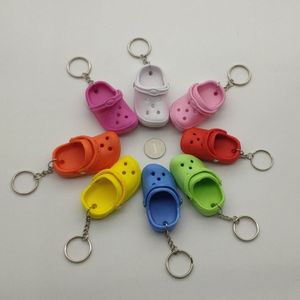 Mode mignon porte-clés 3D EVA plage trou petit Croc chaussure porte-clés fille cadeau sac accessoires décoration flottant porte-clés charme