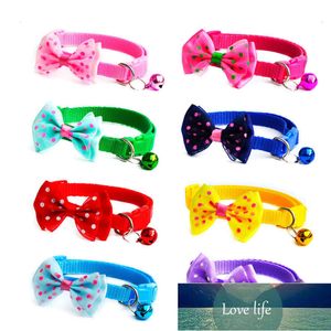 Mode mignon chaton 1pc réglable nœud papillon Nylon chien chat collier pour animaux de compagnie noeud papillon cloche chiot couleur bonbon cravate