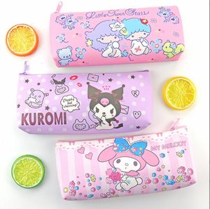 Mode mignon rose violet Kuromi mélodie sac à crayons grande capacité cannelle sac à fermeture éclair accessoires 4 styles 21*10.5*3 cm