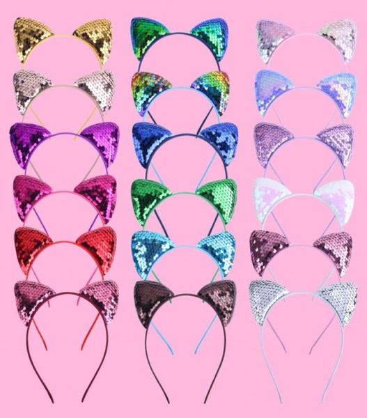 Fashion Sequins mignons Cat Erec Hair Hoops Bandage pour les filles pour enfants Bande de cheveux Baby Baby Toddler Accessoires Headwear Children 406669734