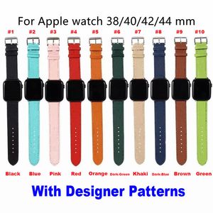 Mode D Designer Smart Watch Bears voor Apple Watch 49mm 45 mm 44 mm 42 mm 41 mm 40 mm 38 mm Bracelet Luxe PU Leer Black Bloem Snap knop IWatch Series 8/7/6/5/4/3/2/2/1/SE