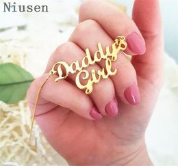 Fashion Daddy039S Girl ketting Personaliseerde naam Ketting Meisje Kinderen Love Fathers Day Dad Daddy cadeau voor kinderen verjaardag cadeau9572357