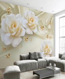 Fashion Decor Home Decoratie voor slaapkamer Warm Roses Silk TV Achtergrond Muurschildering 3D Wallpaper 3D Wall Papers voor tv -achtergrond1004228