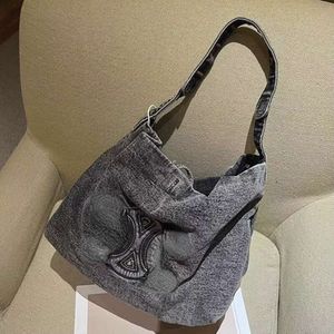 Mode denim tas dames totebag logo geborduurde onderarm schoudertassen ce designer tas boodschappentassen met grote capaciteit dameshandtas