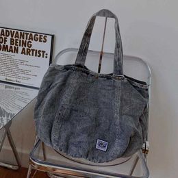 Fashion denim handtassen en portemonnee vrouwen causale reisschoudertassen hoge capaciteit crossbody tassen voor damesboeken tote tas bolsa 230513