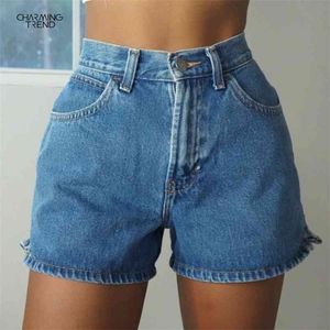 Mode Denim Shorts Slim Vintage High Taille Femme Femme Casual Summer 210719