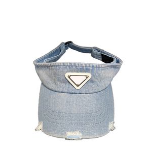 Mode caps denim stijl gierige rand hoeden voor mannen vrouw ontwerper zonneklep zonder top 8 kleuren