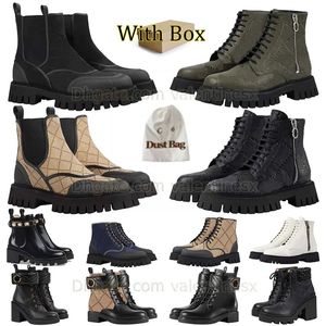 Bota del desierto de moda Botas Martin con cremallera para mujer Bota al tobillo Bota con cordones Bota de cuero Bota con suela de tacón alto Bota con plataforma Botas de combate Zapato Oxford Botas para la nieve con caja