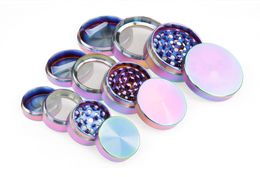 Modeontwerp 34 mm 4 lagen tabakslijst zink legering regenboog laser kleur mini kruid grinders kruidbreker voor glazen bongs 5915ib