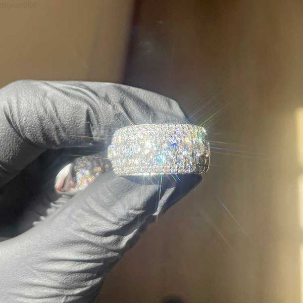 Bijoux de créateur Design de mode 925 argent glacé Moissanite diamant hommes bague en diamant cubain pour bijoux de vie hiphop