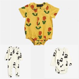 Design de mode bébé à manches courtes barboteuse pour garçons et filles d'été vêtements 210619