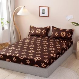 Drap de lit Design de mode, protecteur de matelas domestique tendance, housse anti-poussière, couvre-lit antidérapant avec taie d'oreiller, dessus de literie F0087 21031295M