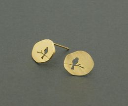 Design de mode mignon petit oiseau Animal creux sur une branche boucle d'oreille pour les femmes boucles d'oreilles de mariage Vintage 10pairs4345499