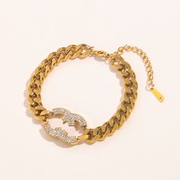 Diseño de moda Cadena de diamantes Pulseras Diseñador de 18k Pulsera de oro Classic Joya Luxury Jewelry Pareja Pulsera de regalo High Sense Accessories