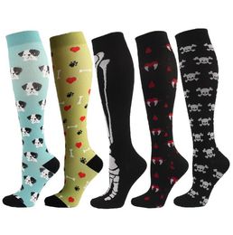 Chaussettes de sport élastiques, Design à la mode, chaussettes de Compression, pour course à pied, cyclisme, infirmière, football, cuisses, haute compression