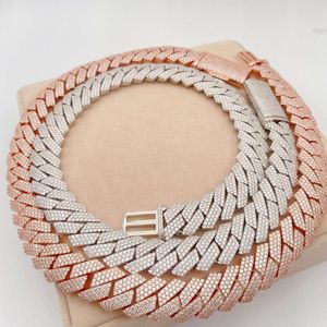 Fashion Design Hip Hop Iced Out Sterling Zilver 20 mm 3 rijen Diamond Miami zware Cubaanse schakelketting