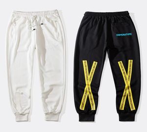 Modeontwerp heren luxe sportbroek van katoen Terry Drawring riem Casual broek waakzaamheid met letters Zipper POC4764611