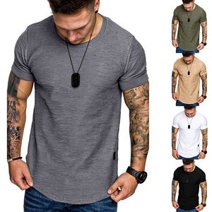 Design de mode O-Neck Slim Fit Soild T-shirts mâles t-shirts à manches courtes T-shirt pour hommes