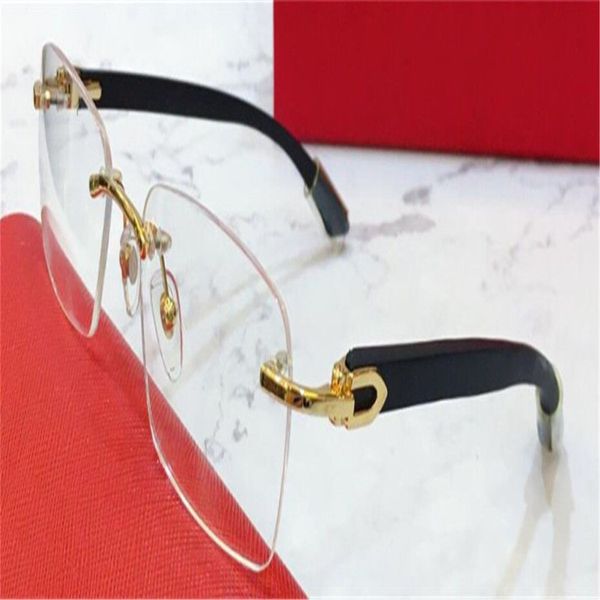 Gafas ópticas de diseño de moda 0052O montura cuadrada sin montura lente transparente estilo de negocios gafas vintage y simples 289F