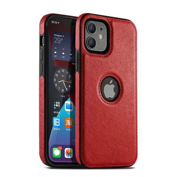 Fashion Design Slim Leather Phone Case pour iPhone 14 13 12 11 Pro Max XS XR X SE 7 8 Plus sur le pare-chocs de choc.