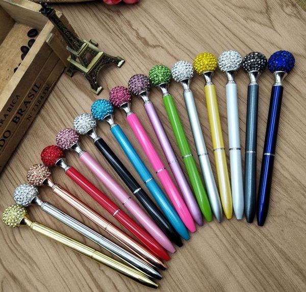 Design de mode petit cristal diamant stylos à bille gemme stylo à bille en métal cadeau étudiant fournitures de bureau scolaire Signature stylo d'affaires 8013436