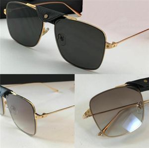 Lunettes de soleil de design de mode 0198 Cadre en métal carré avec cuir rétro Avantgarde simple Pop Style Top Quality Eyewear8940005