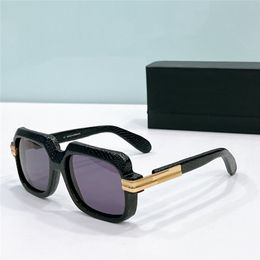 Nieuw modeontwerp vierkante zonnebrillen 607 Klassieke vormacetaatplankframe gewikkeld in slangeneffect leer eenvoudige en populaire stijl UV400 Bescherming brillen