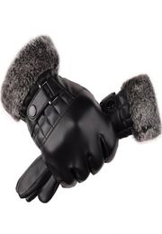 Fashion Design Dikker Zwart Warm Wassen Lederen Handschoenen Zakelijk Werken Touchscreen Handschoen voor Heren Kerstcadeau1360226