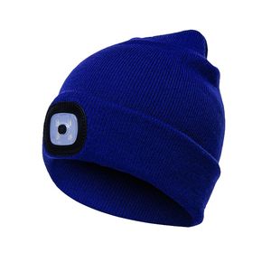 Bonnet en laine Design de mode Chapeau tricoté avec lumière LED Pêche de nuit d'automne et d'hiver avec chapeau émettant de la lumière