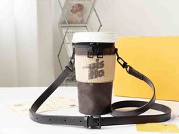 Mode Design Custom Luxury Brand Handtas Damestas Leer Crossbody 5a Kwaliteit Schouder Koffie Cup Bag Mobiele telefoon Bag Presbyopia Water Cup Milk Tea Cup