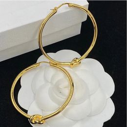 Créateur de mode 18K or grand noeud rond boucles d'oreilles pour les femmes de haute qualité bijoux de luxe charme cadeau