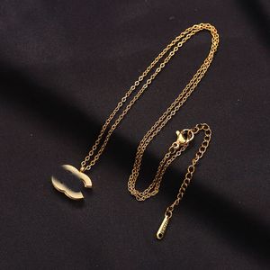 Modeontwerper 18K vergulde c letter hanger ketting Strass roestvrijstalen ketting merk ketting voor dames bruiloft sieraden Valentijnsdag geschenken