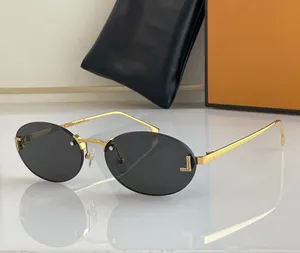 Diseñador de moda 4075 Gafas de sol para mujer Modelo Pasarela Metal Sin marco Gafas de forma ovalada Estilo versátil de moda de verano