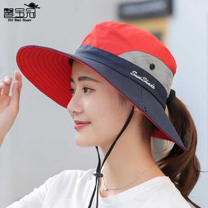 Créateur de mode 9002 été femmes chapeau extérieur parasol casquette prêle trou pêcheur soleil respirant alpinisme chapeau parent enfant casquettes